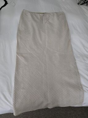 wild fable Beige Check Maxi Skirt